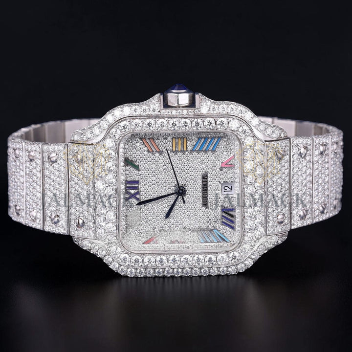Luxury Square Moissanite Automatic Watch VVS1 D Color