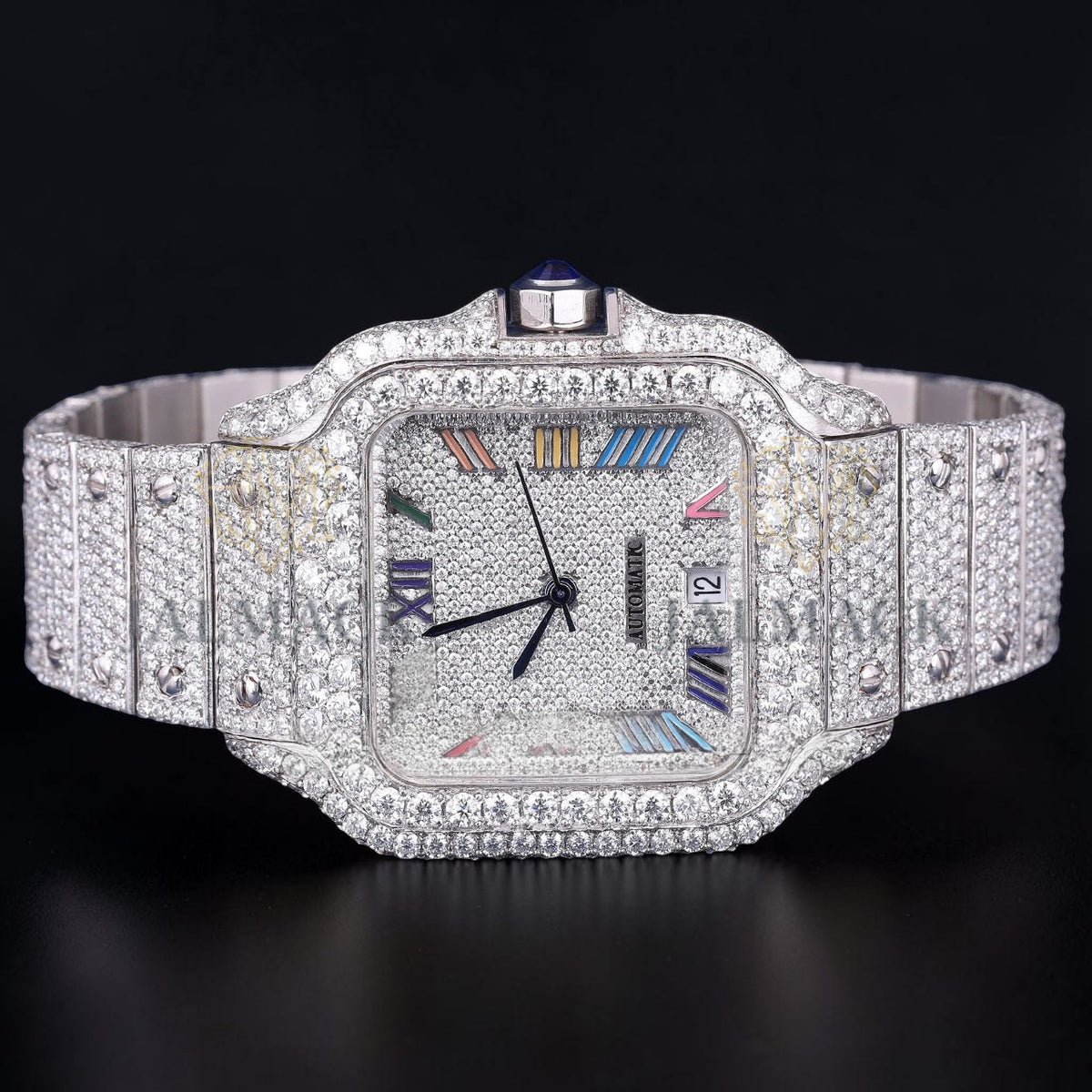 Luxury Square Moissanite Automatic Watch VVS1 D Color