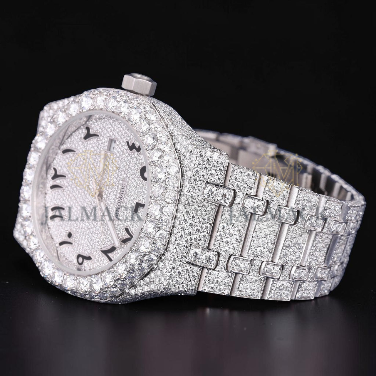Luxury Arabic Dial Moissanite Automatic Watch