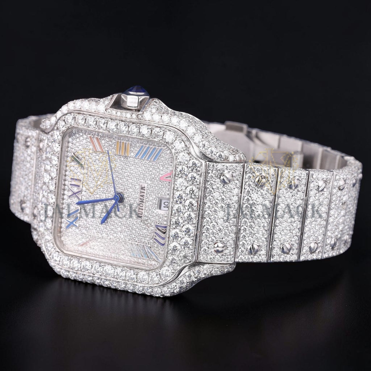 Luxury Square Moissanite Automatic Watch VVS1 D Color