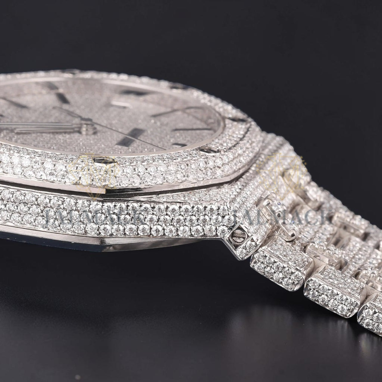 White Diamond Dial Automatic Moissanite Watch