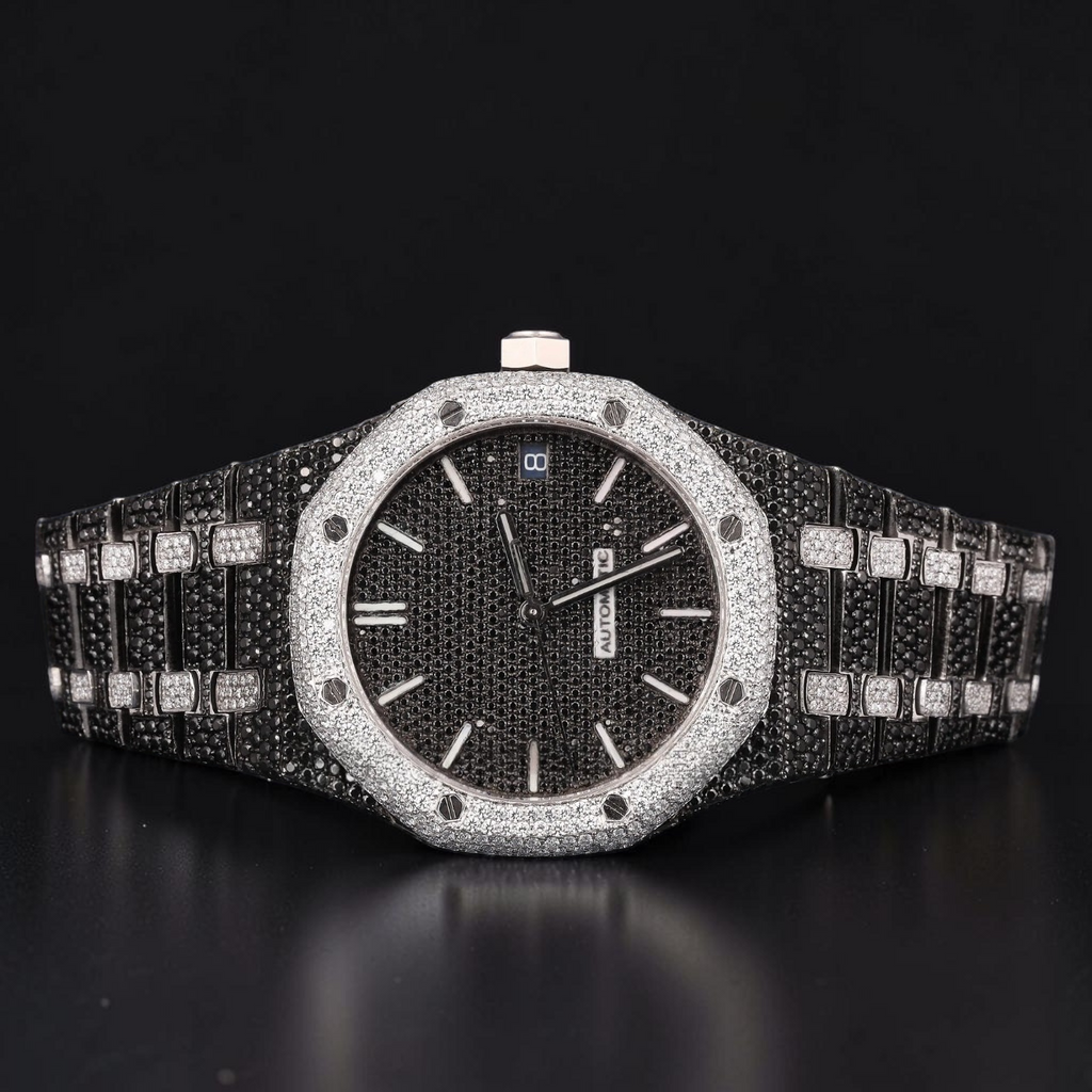 Black Diamond Dial Automatic Moissanite Watch