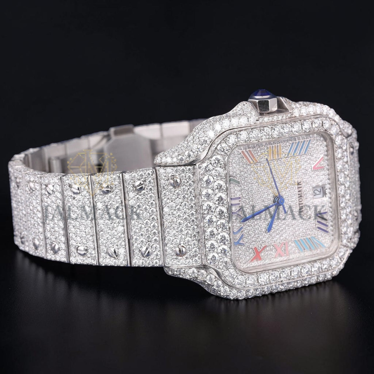 Luxury Square Moissanite Automatic Watch VVS1 D Color