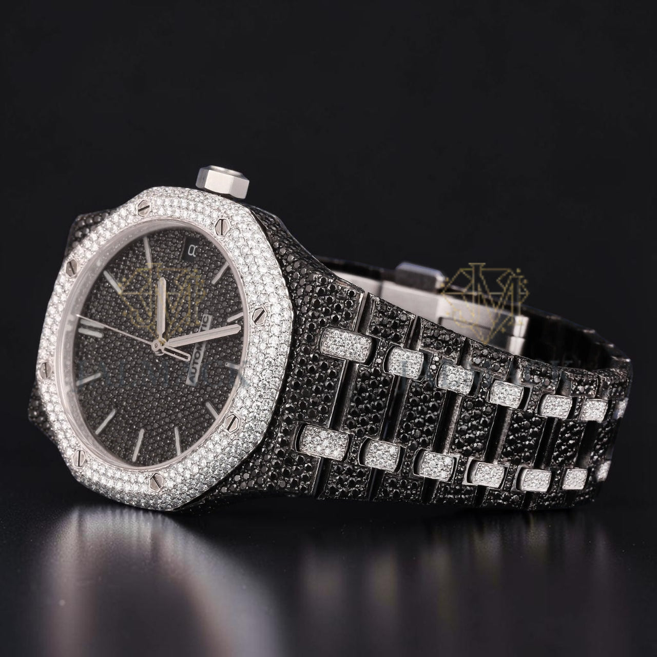 Black Diamond Dial Automatic Moissanite Watch