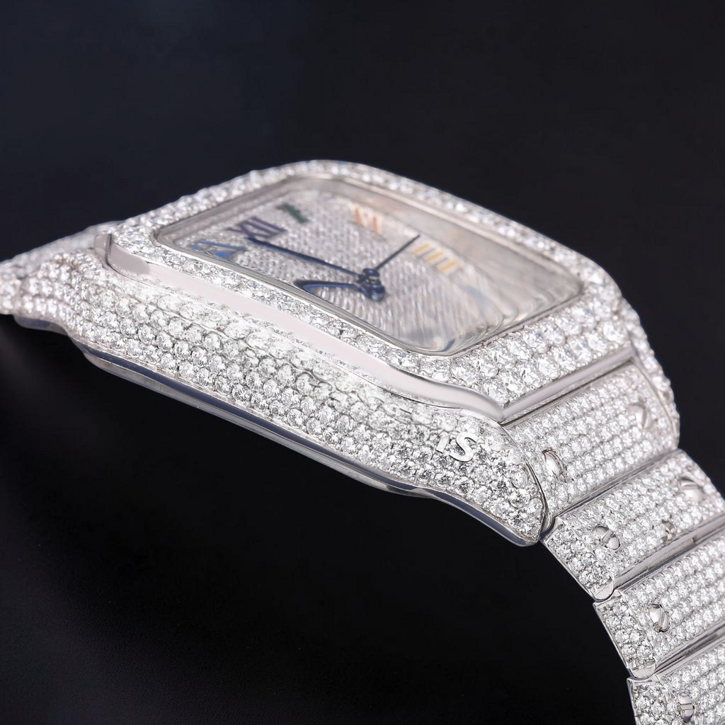 Luxury Square Moissanite Automatic Watch VVS1 D Color