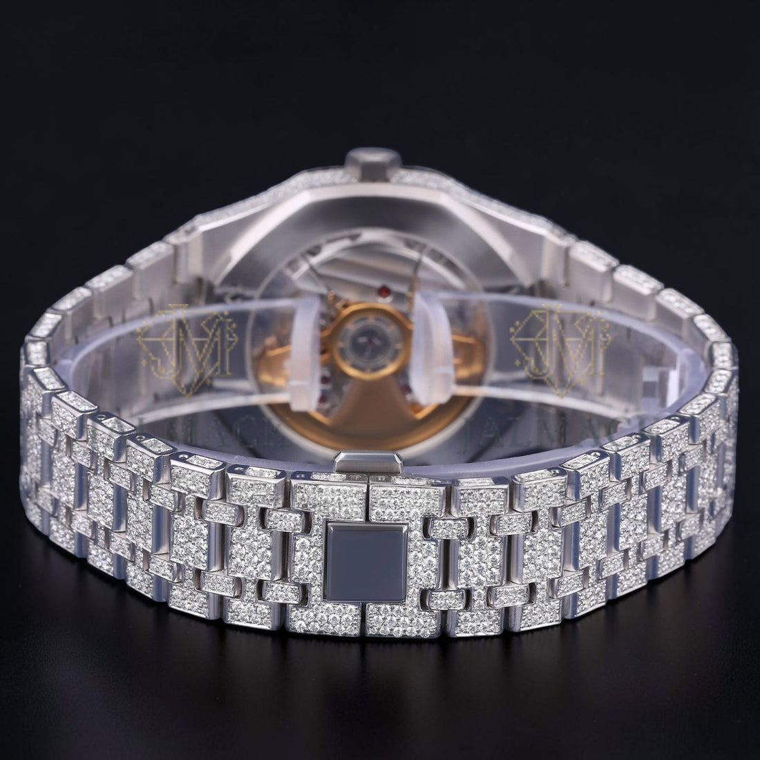 Luxury Silver Automatic Moissanite Watch