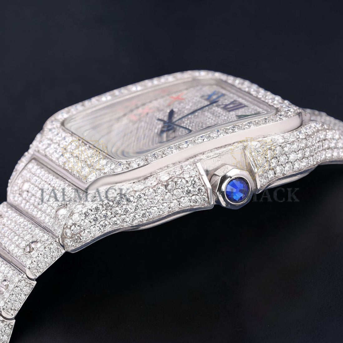 Luxury Square Moissanite Automatic Watch VVS1 D Color