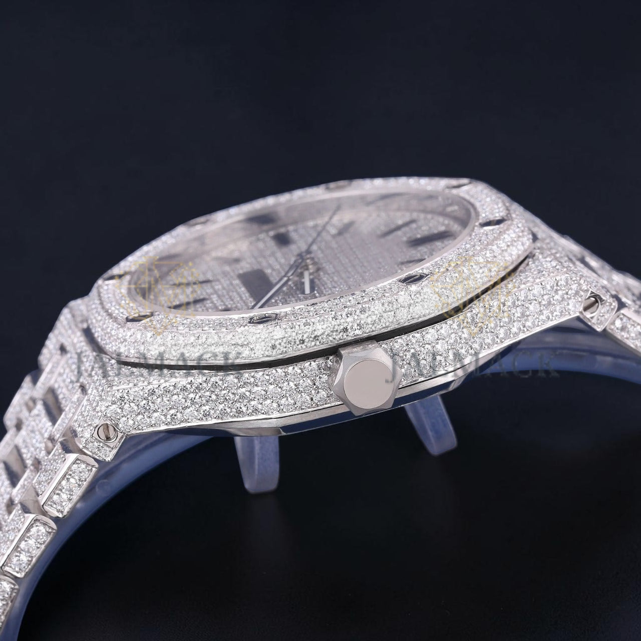 Luxury Silver Automatic Moissanite Watch