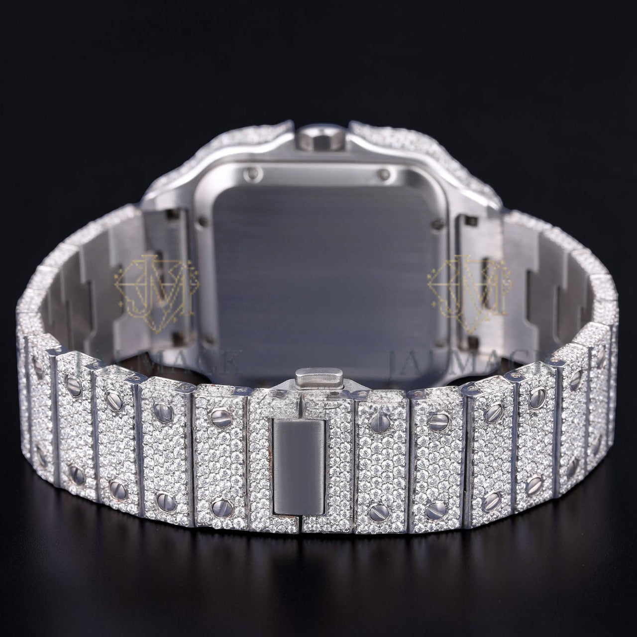 Luxury Silver Automatic Moissanite Watch