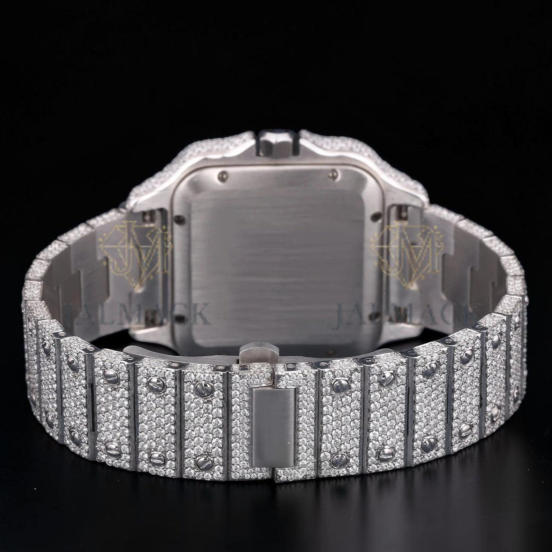 Luxury Square Moissanite Automatic Watch VVS1 D Color Fully Iced Out