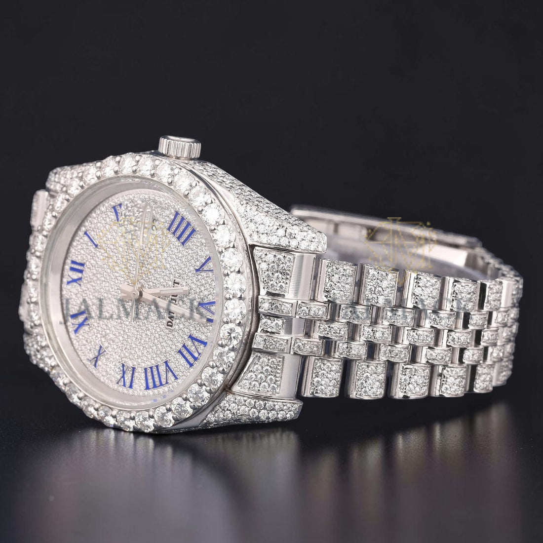 Blue Roman Moissanite Diamond Watch