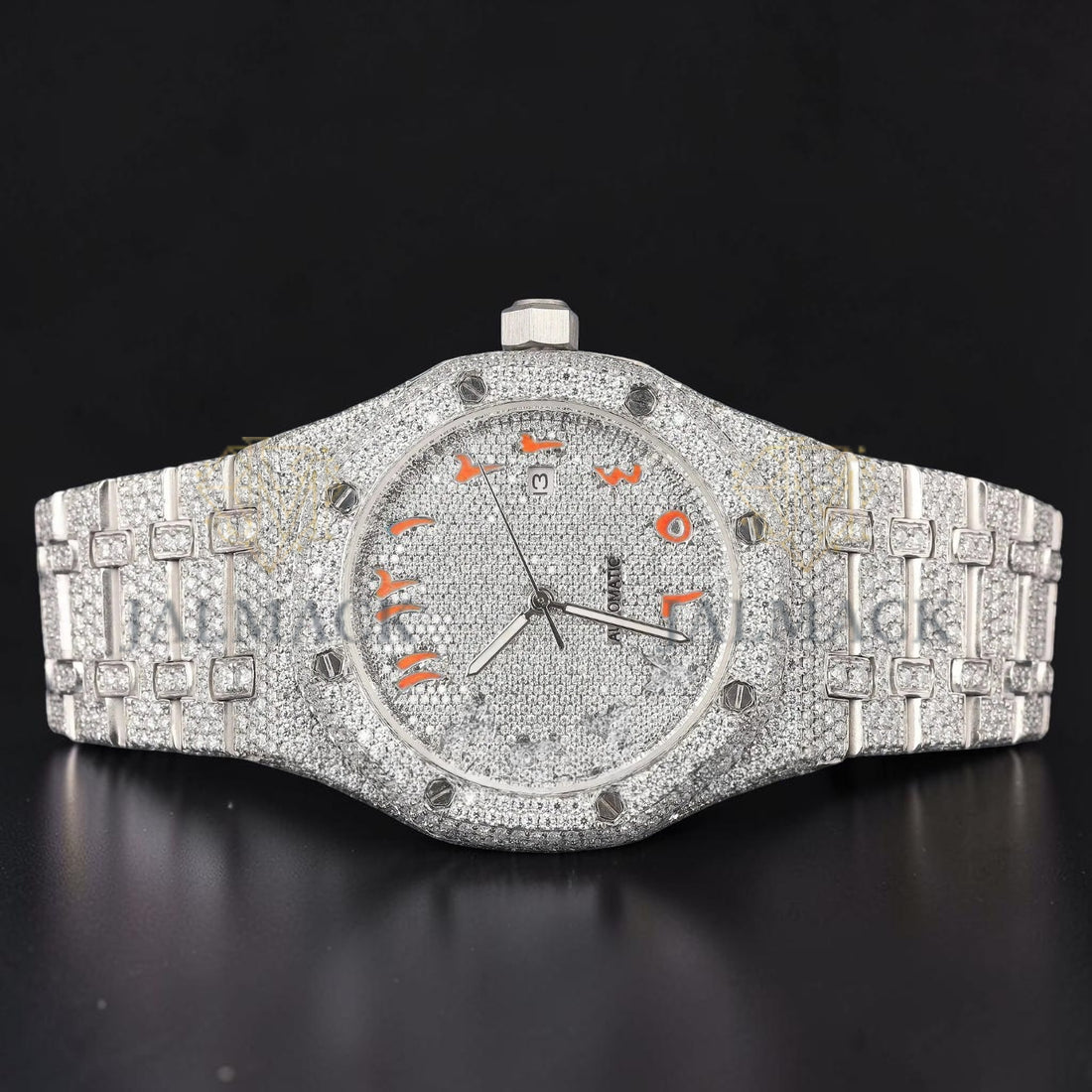 Orange Arabic Moissanite Diamond Watch