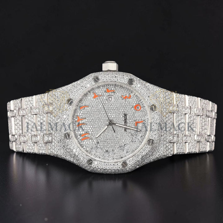 Orange Arabic Moissanite Diamond Watch