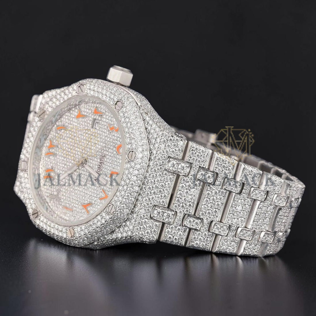 Orange Arabic Moissanite Diamond Watch