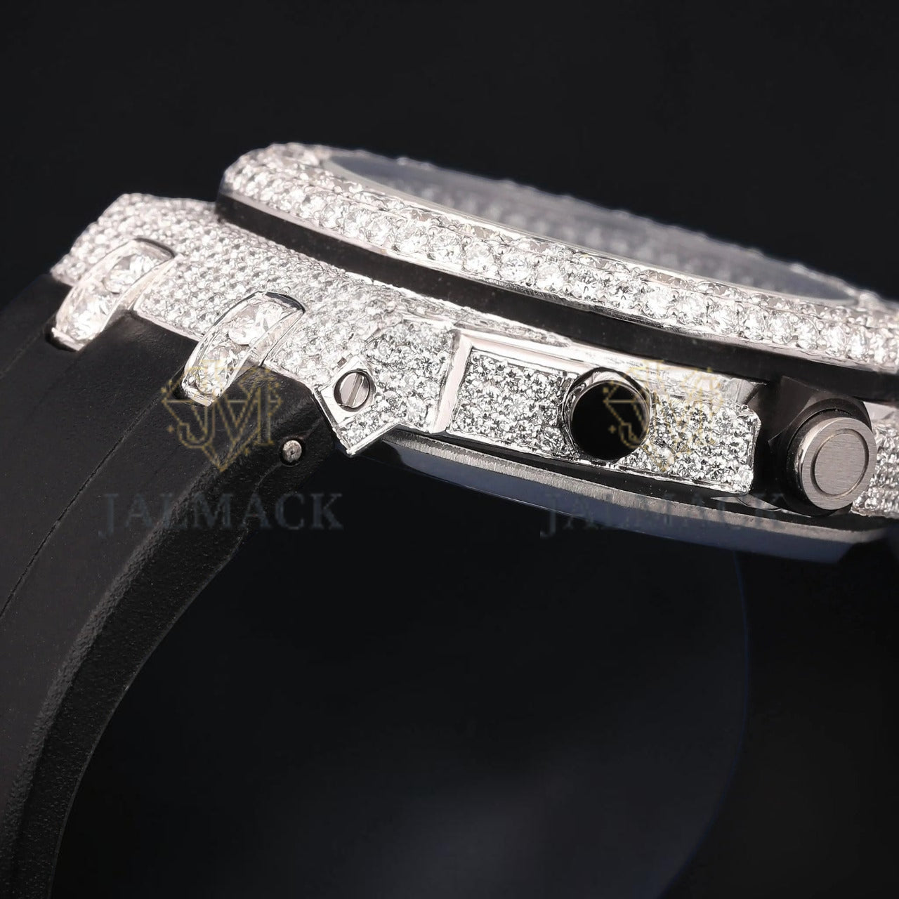 Black Numeral Moissanite Chronograph Watch