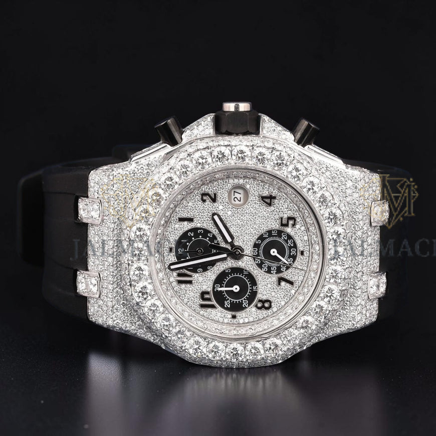 Black Numeral Moissanite Chronograph Watch