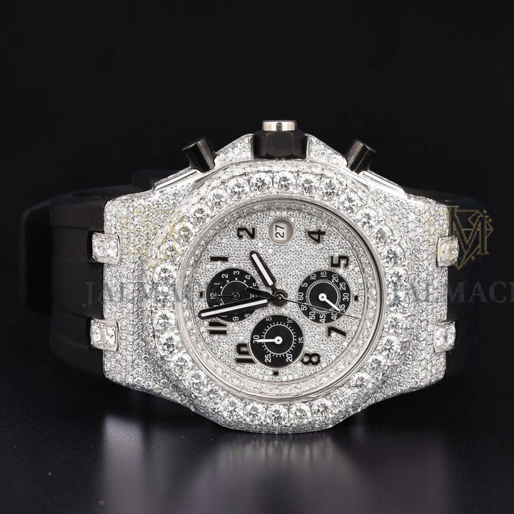Black Numeral Moissanite Chronograph Watch