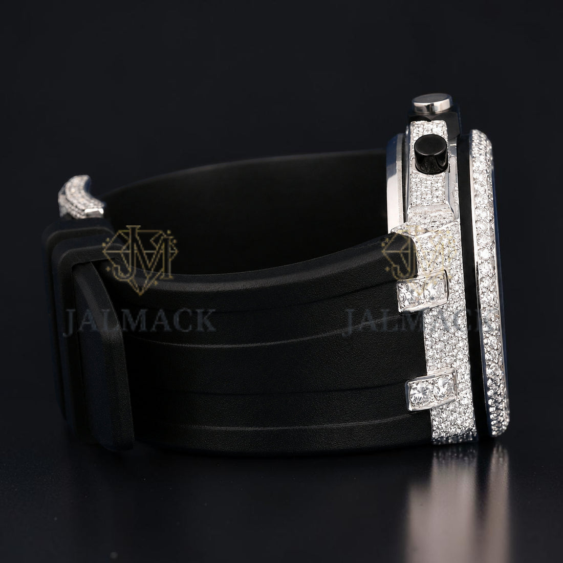 Black Numeral Moissanite Chronograph Watch