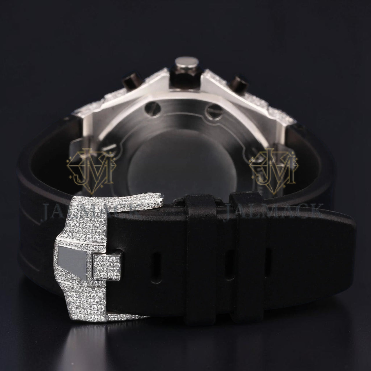 Black Numeral Moissanite Chronograph Watch