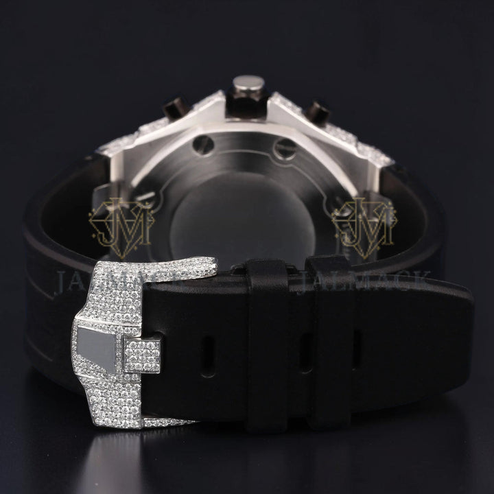 Black Numeral Moissanite Chronograph Watch
