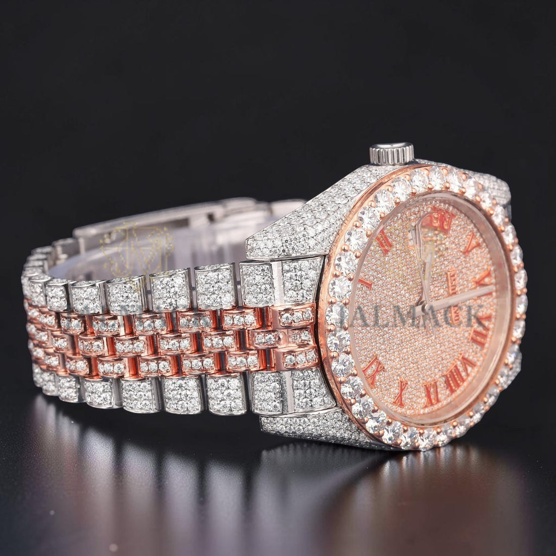 Red Roman Two Tone Moissanite Watch