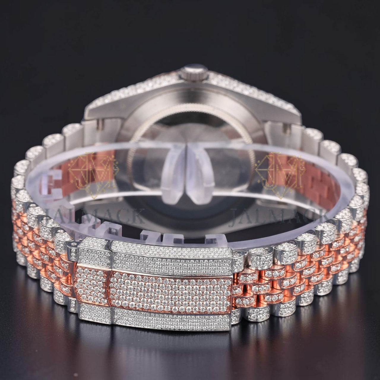 Red Roman Two Tone Moissanite Watch