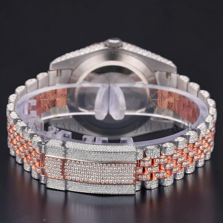 Red Roman Two Tone Moissanite Watch