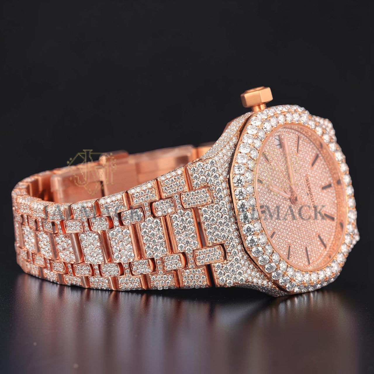 Rose Gold Moissanite Diamond Watch