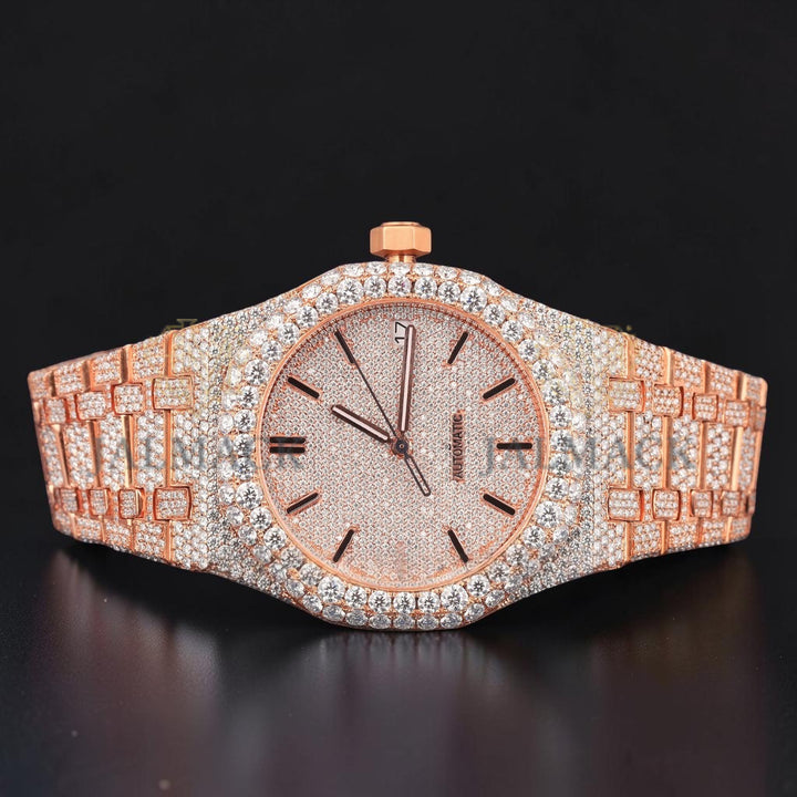 Rose Gold Moissanite Diamond Watch