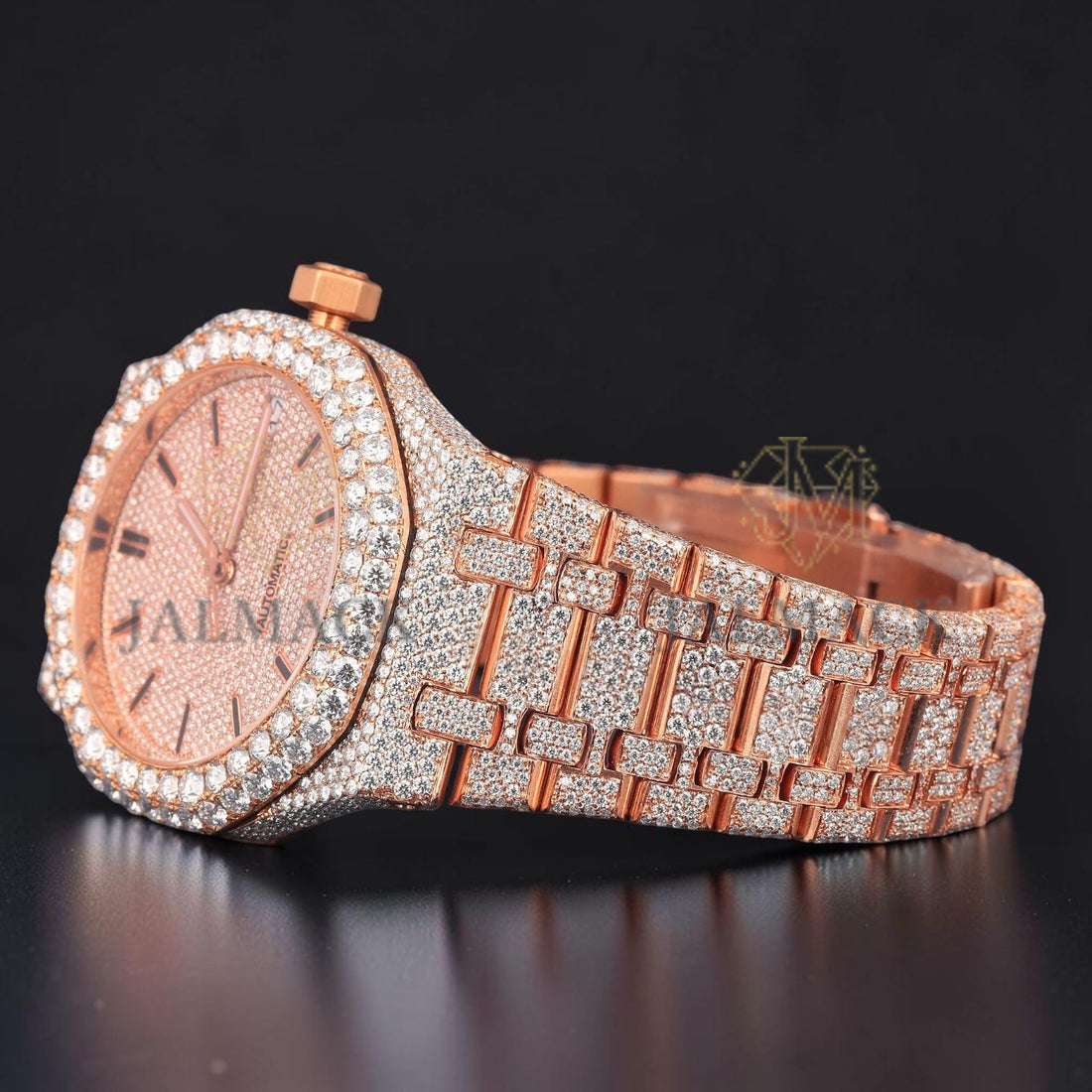 Rose Gold Moissanite Diamond Watch