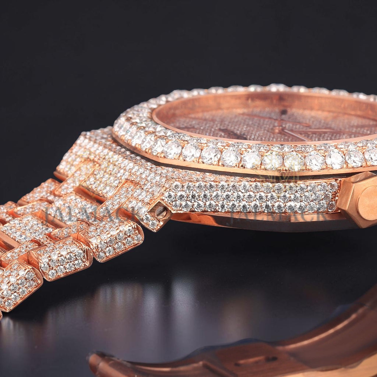 Rose Gold Moissanite Diamond Watch