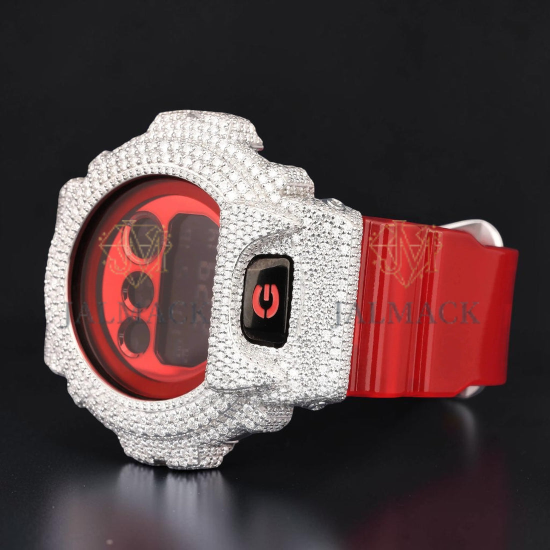 Red Digital Moissanite G-Shock Style Moissanite Watch