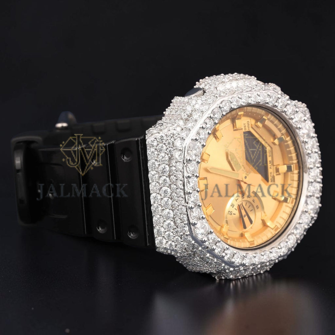 Gold VVS1 D Color Moissanite Analog Digital Moissanite Watch