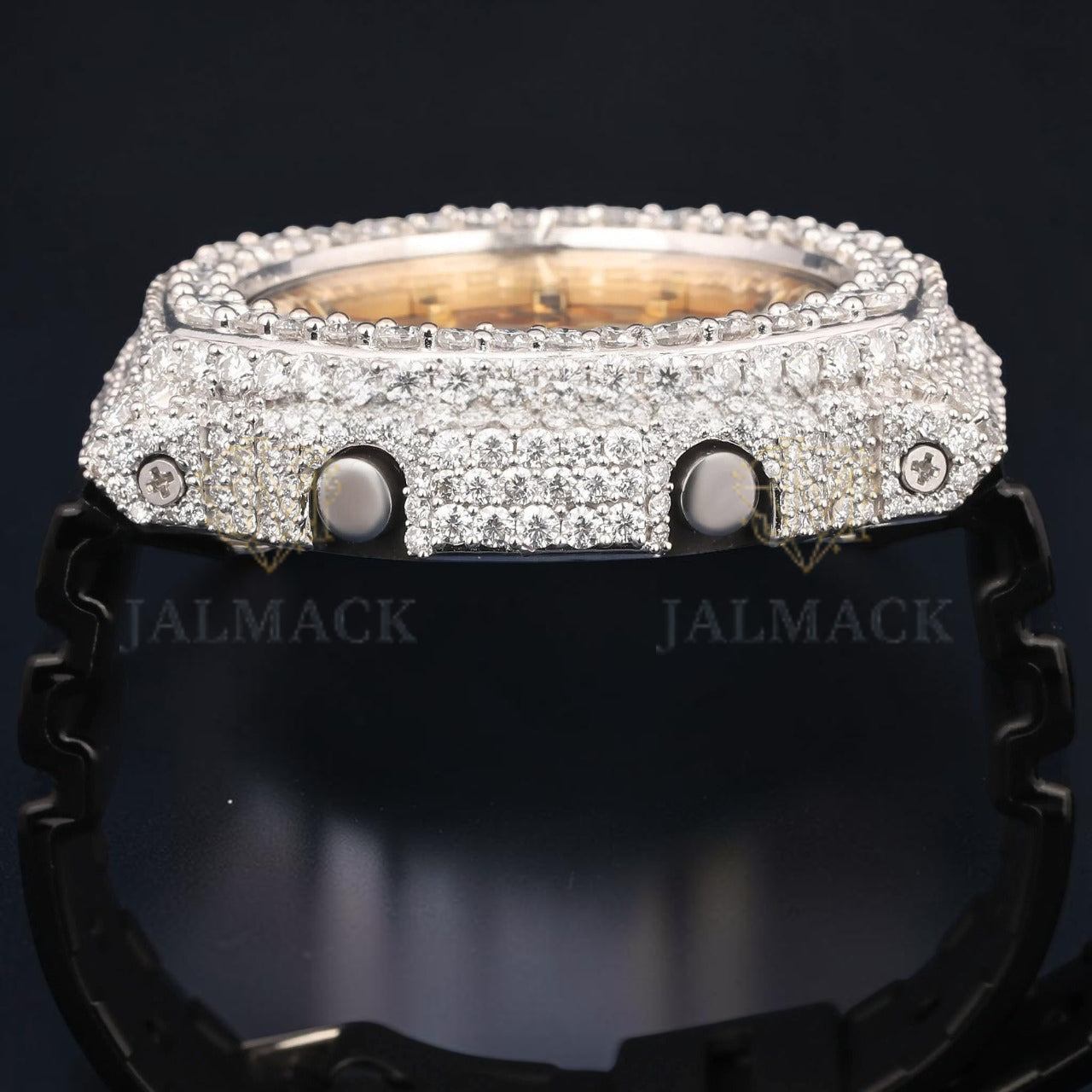 Gold VVS1 D Color Moissanite Analog Digital Moissanite Watch