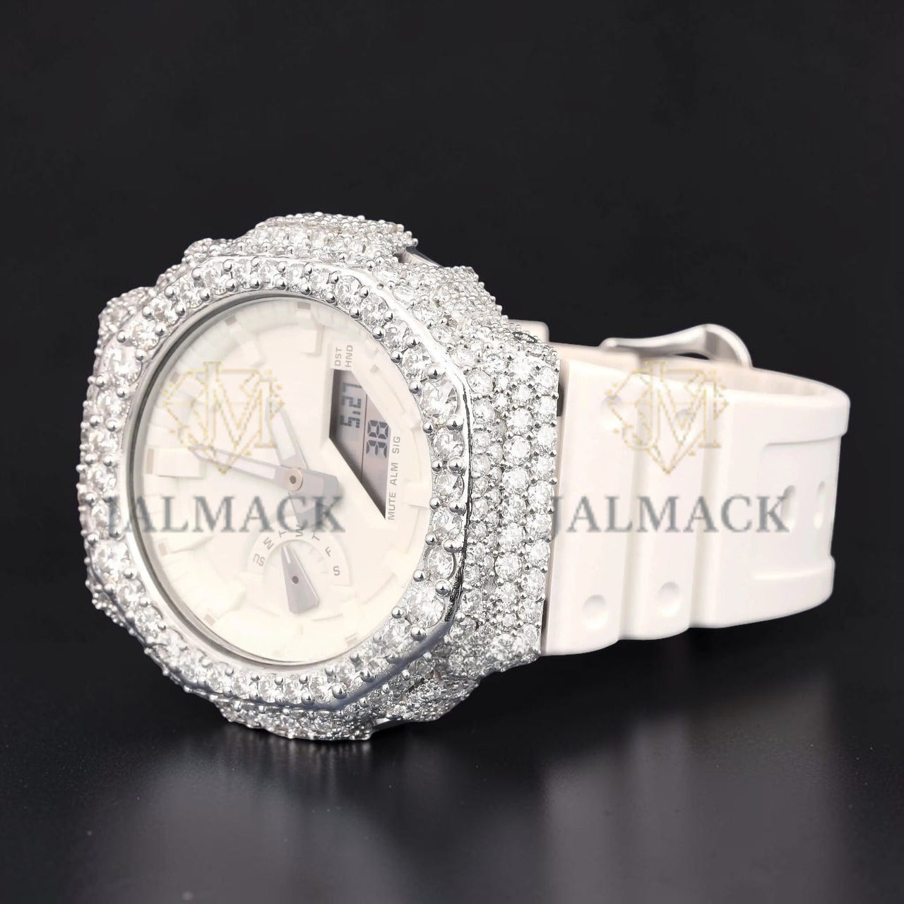 White Dial White Strap VVS1 D Color Moissanite Diamond