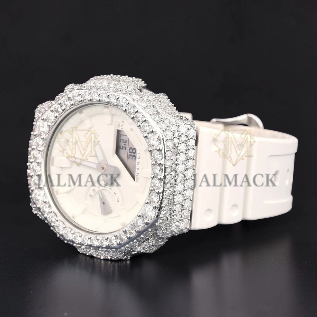 White Dial White Strap VVS1 D Color Moissanite Diamond