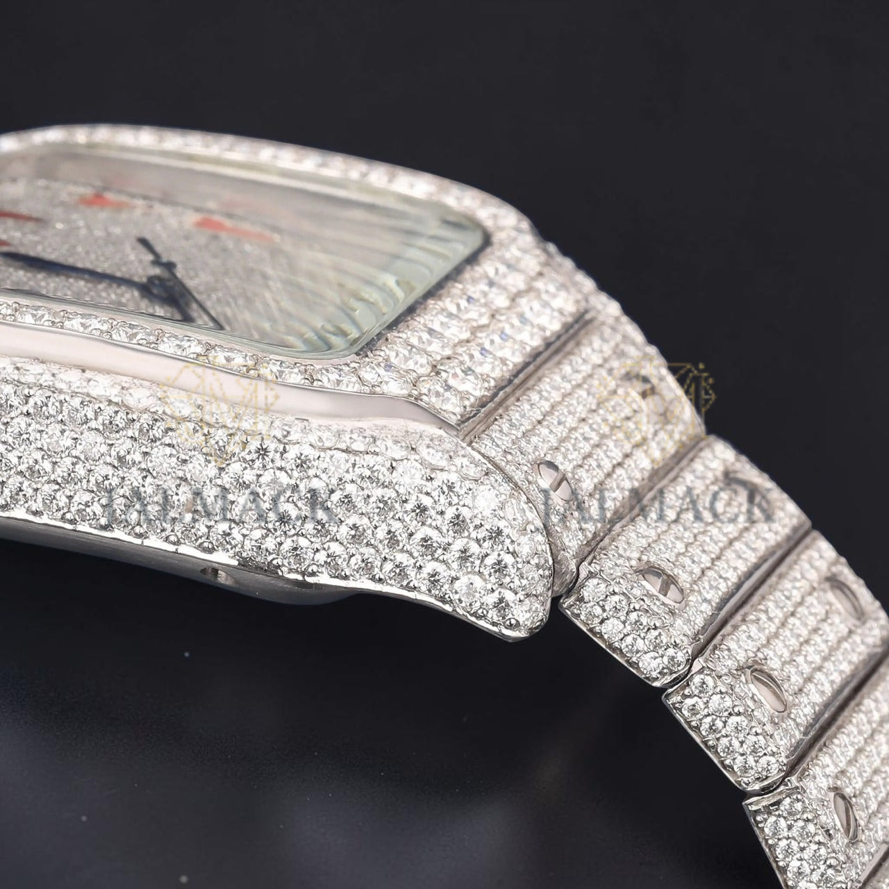 Arabic Dial VVS1 D Color Moissanite Diamond Square Automatic Watch