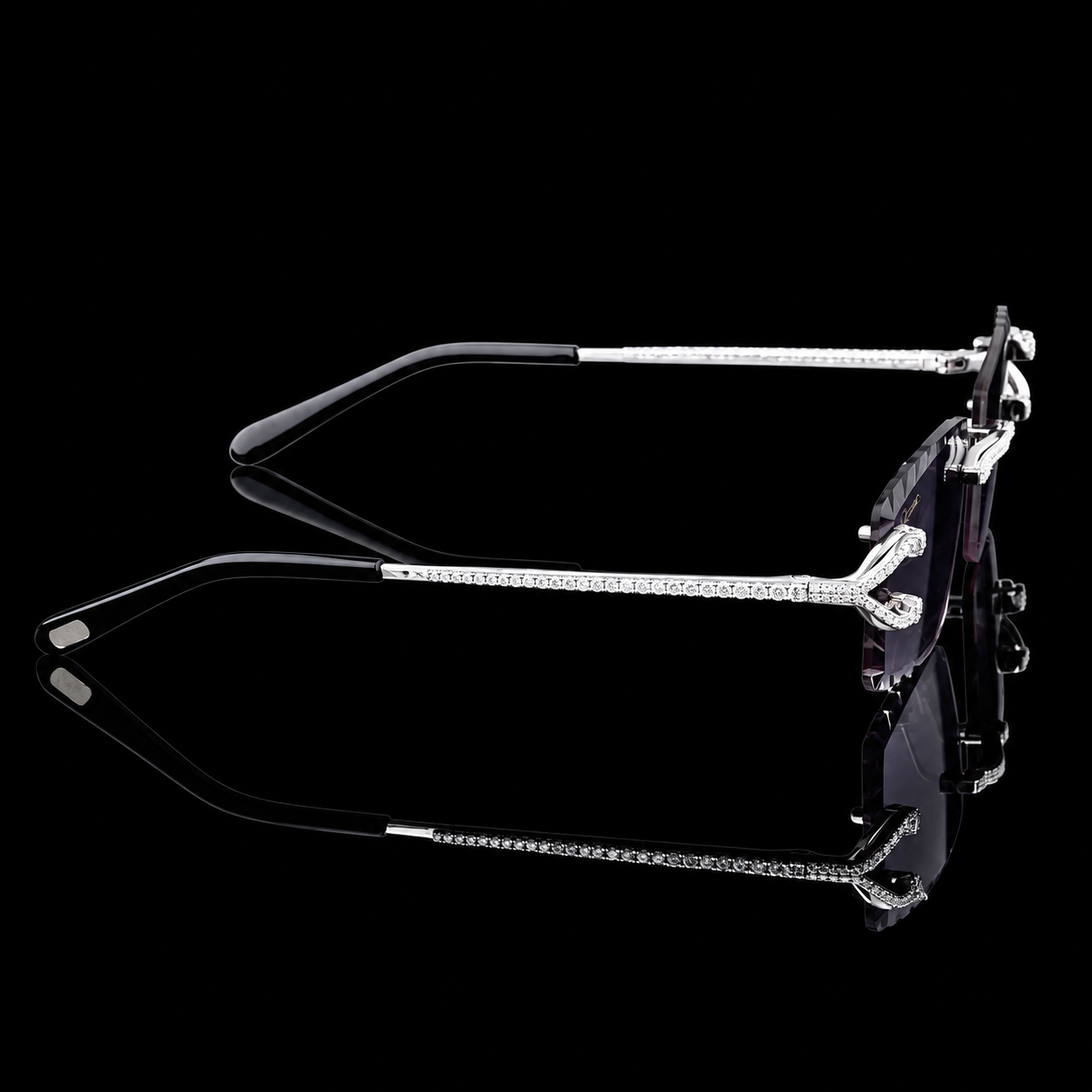 Luxury Silver Pavé Moissanite Sunglasses