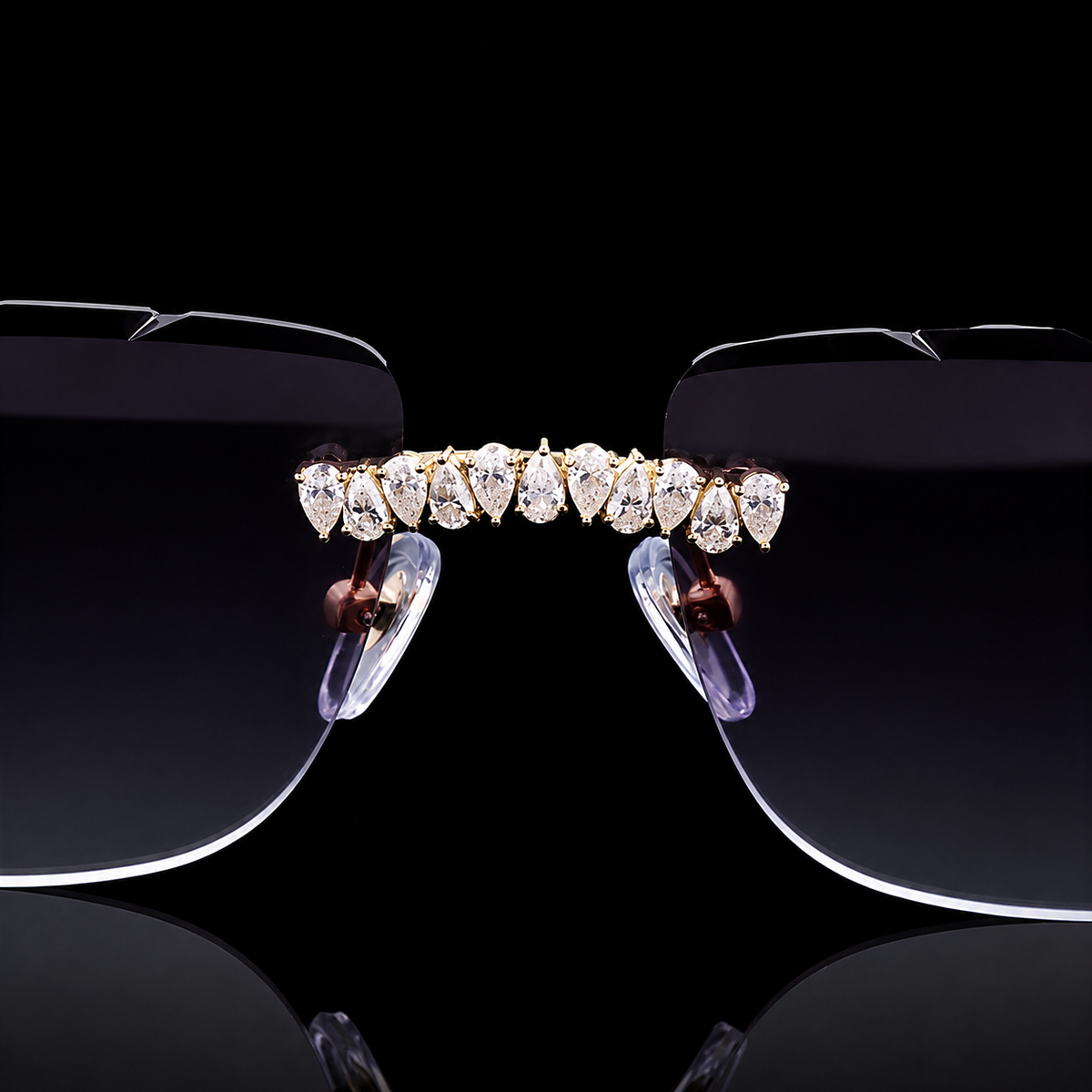 Luxury Black Lens Moissanite Sunglasses