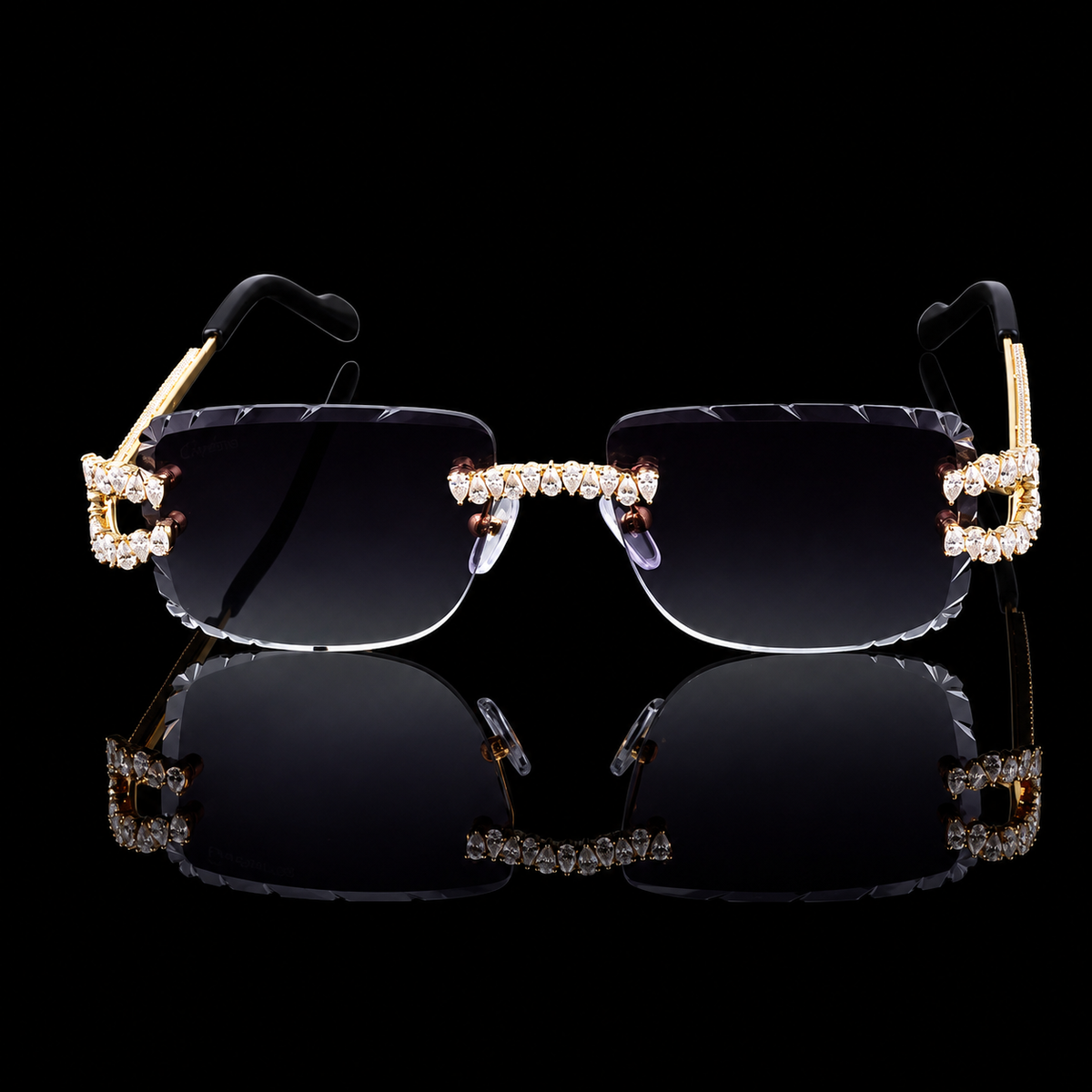 Luxury Black Lens Moissanite Sunglasses