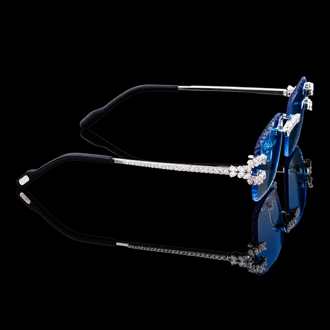 Luxury Blue Lens Moissanite Sunglasses