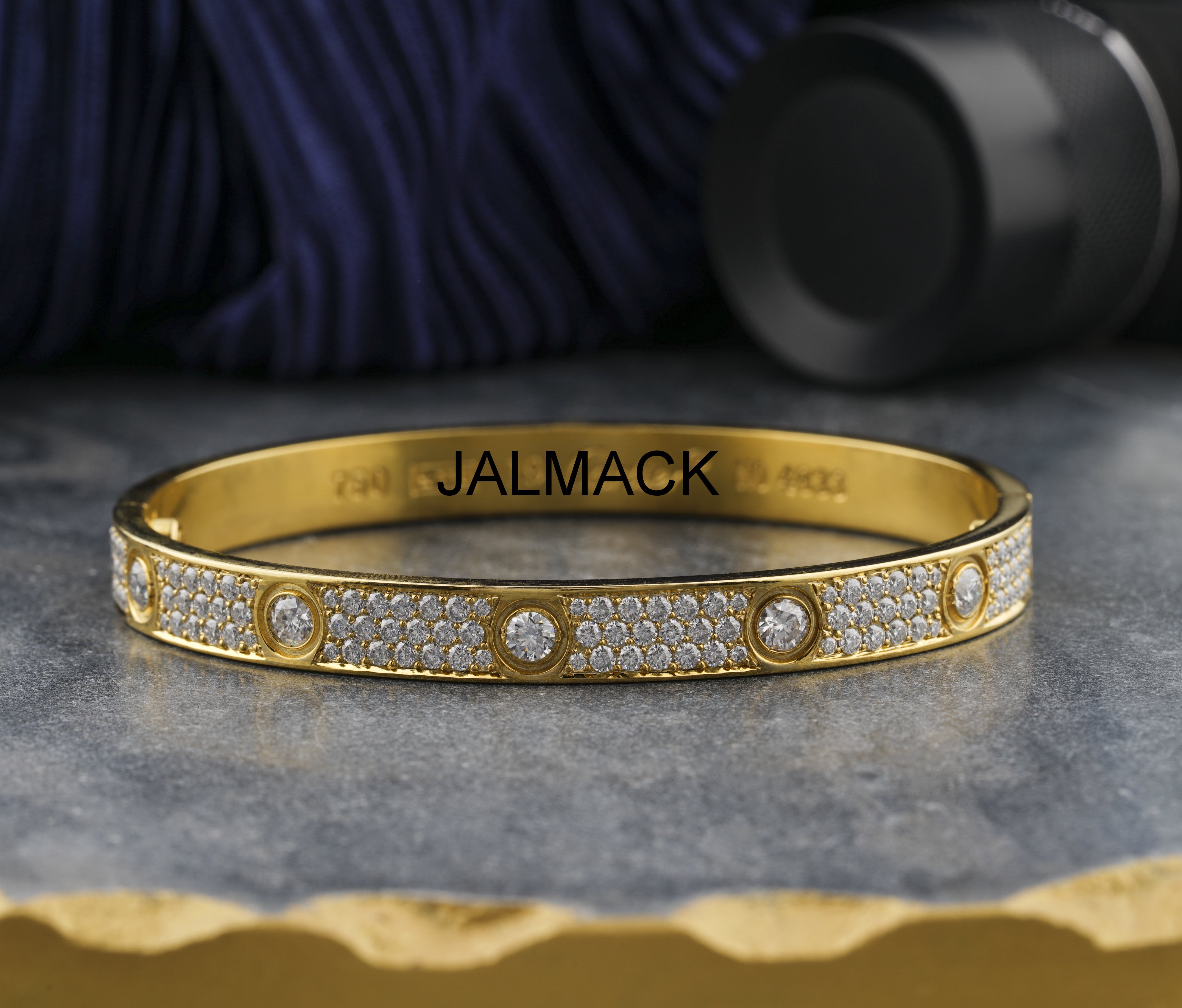 Moissanite Bangle Bracelets, Yellow  Gold