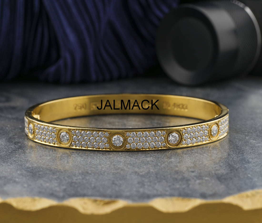Moissanite Bangle Bracelets, Yellow  Gold