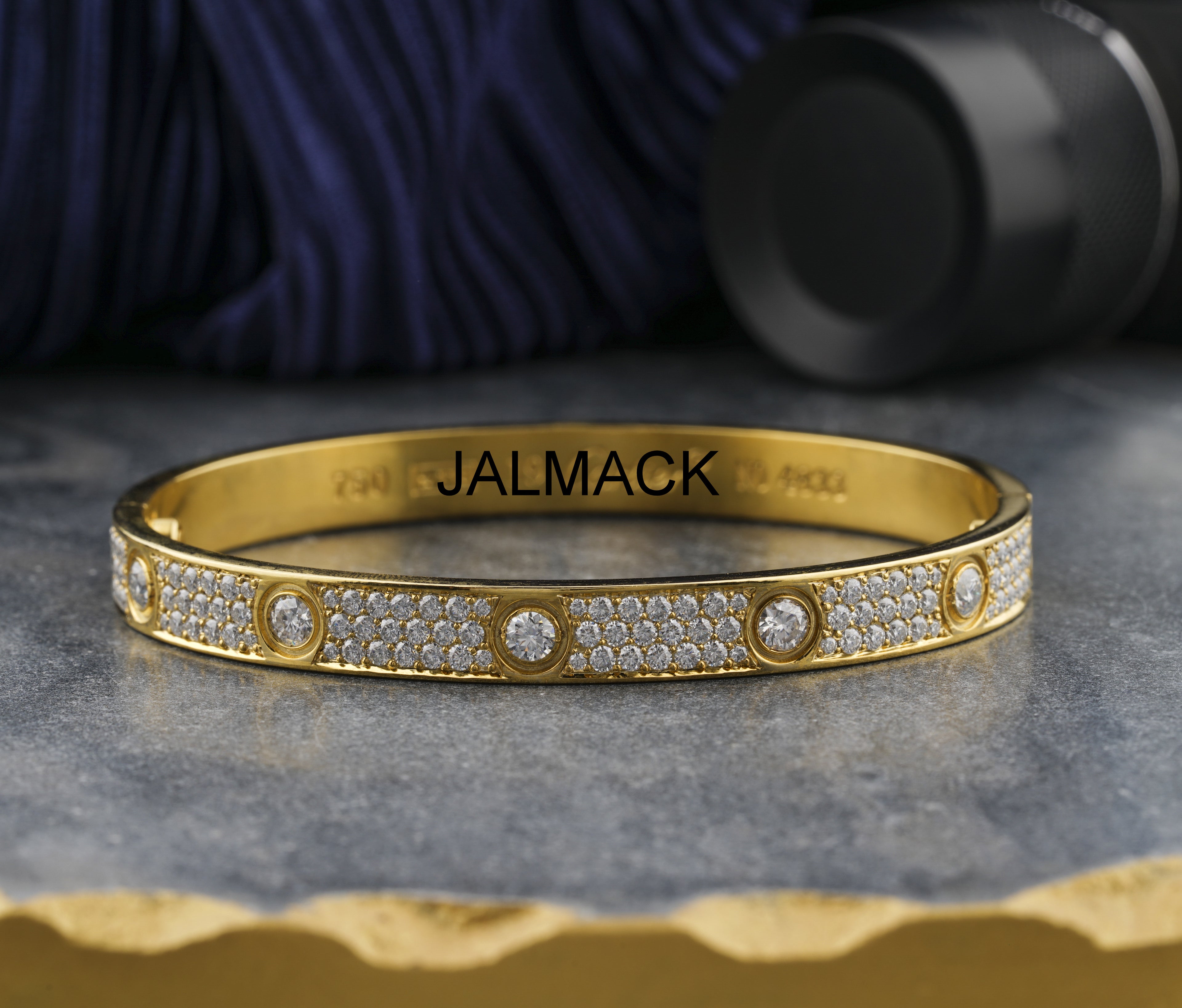 Moissanite Bangle Bracelets, Yellow  Gold