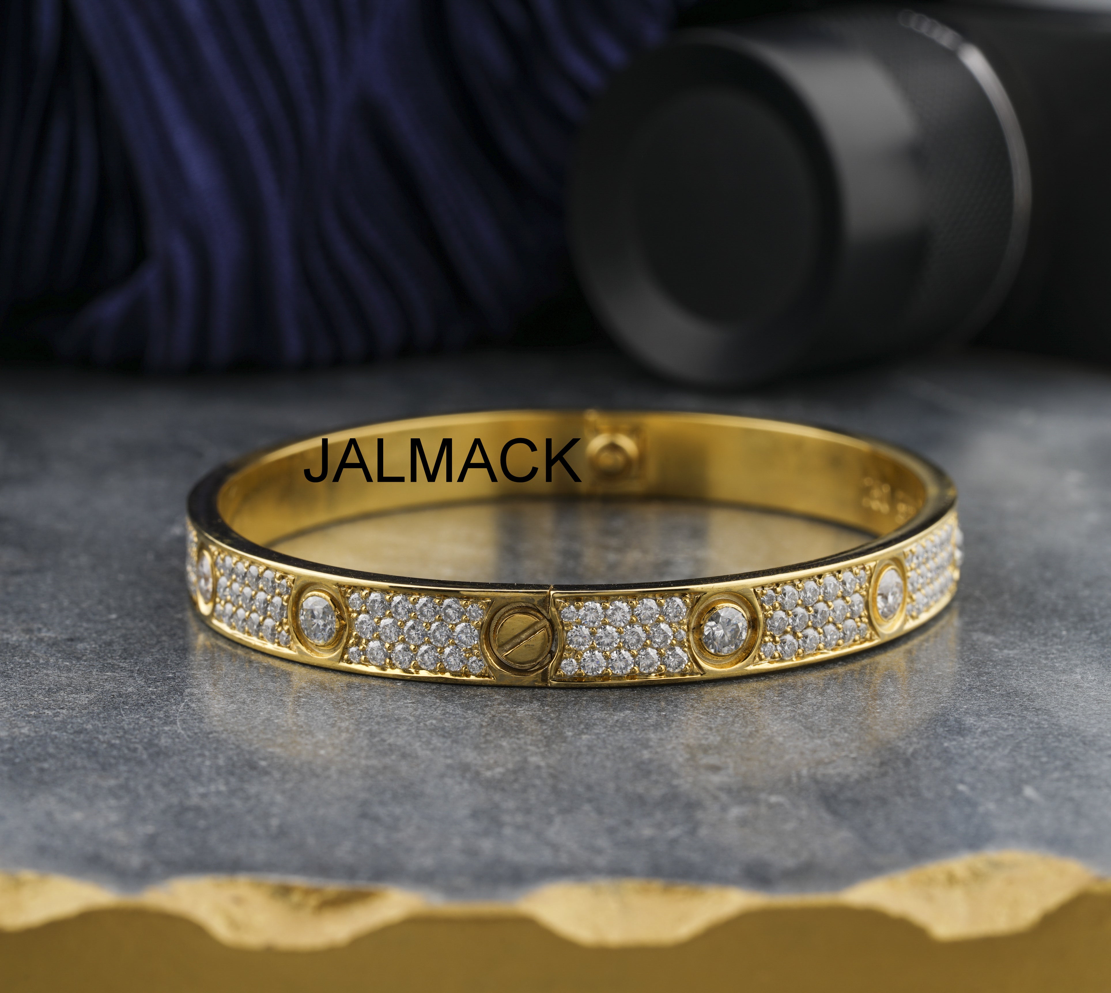 Moissanite Bangle Bracelets, Yellow  Gold