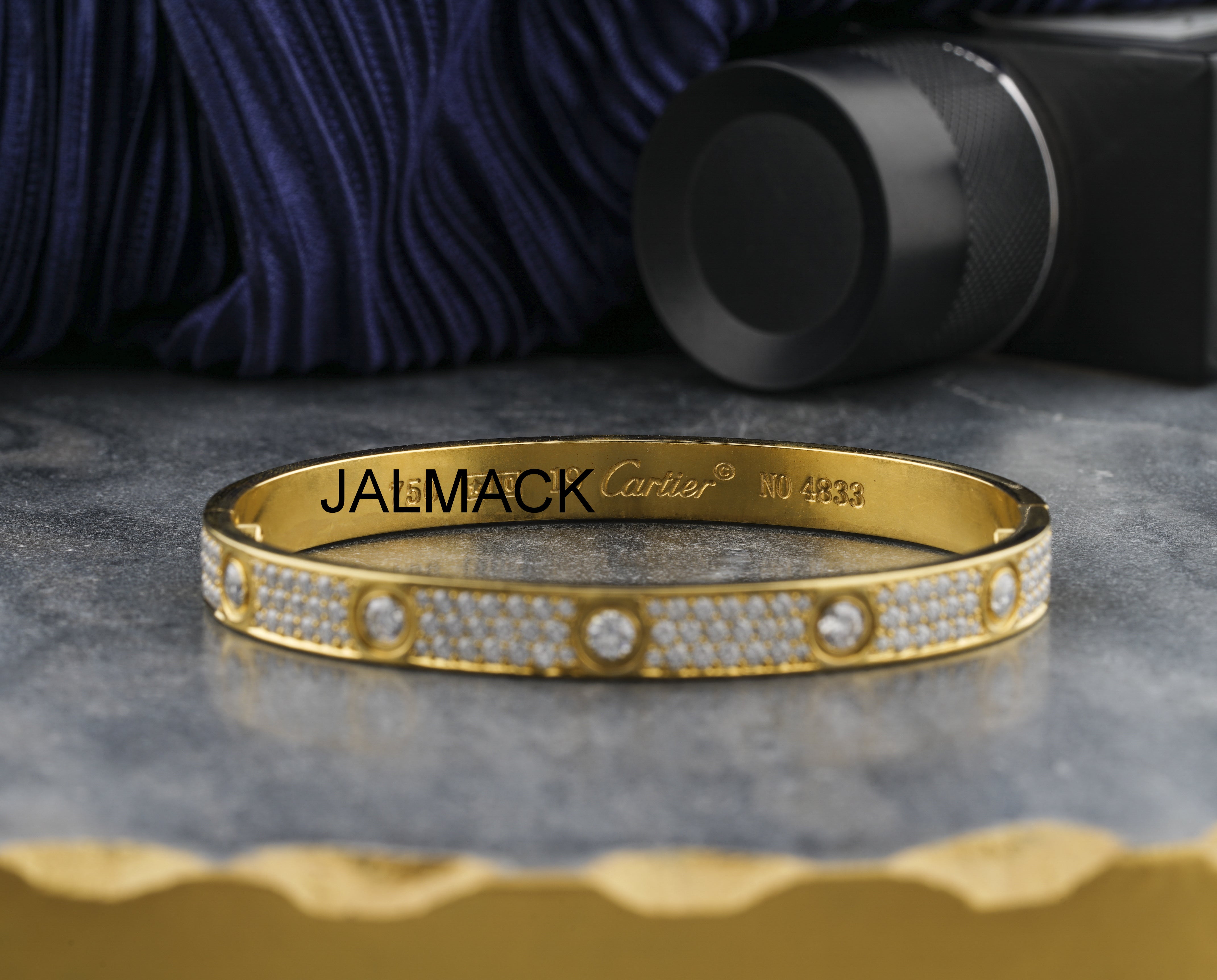 Moissanite Bangle Bracelets, Yellow  Gold
