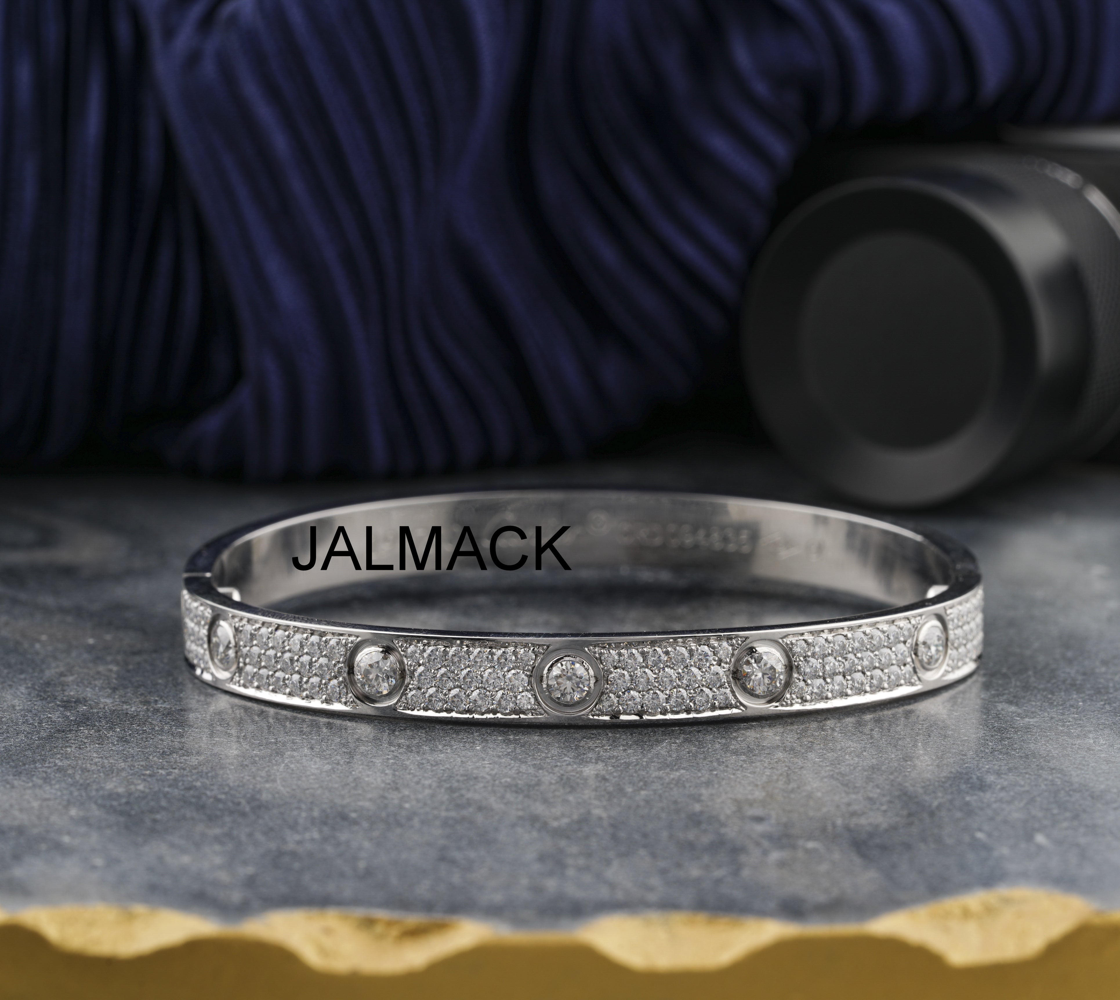 Moissanite Bangle Bracelets, White  Gold