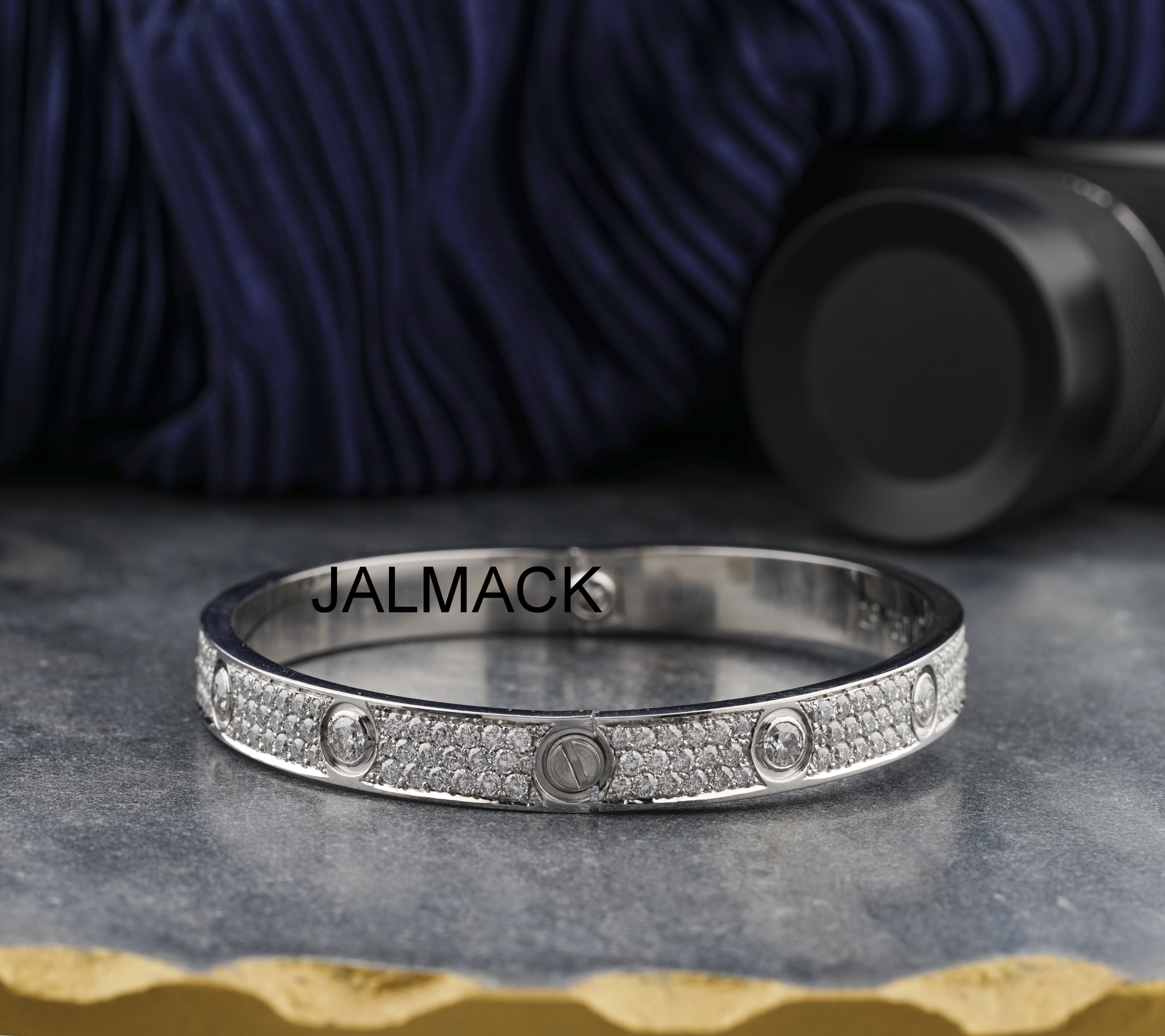 Moissanite Bangle Bracelets, White  Gold