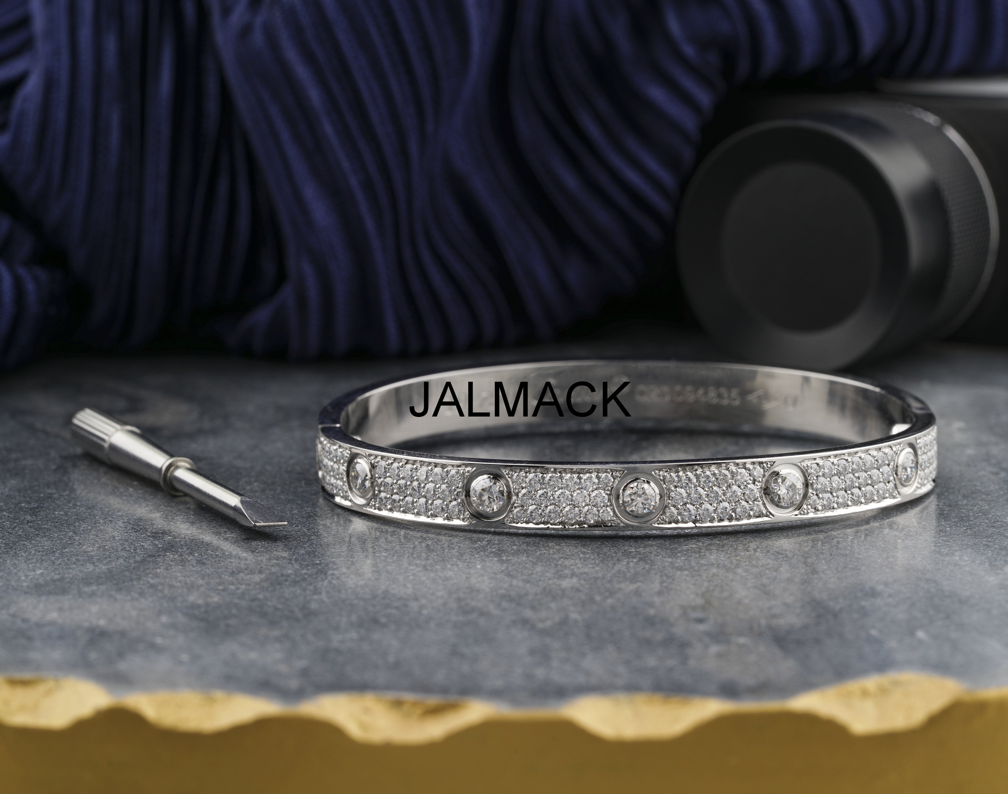 Moissanite Bangle Bracelets, White  Gold