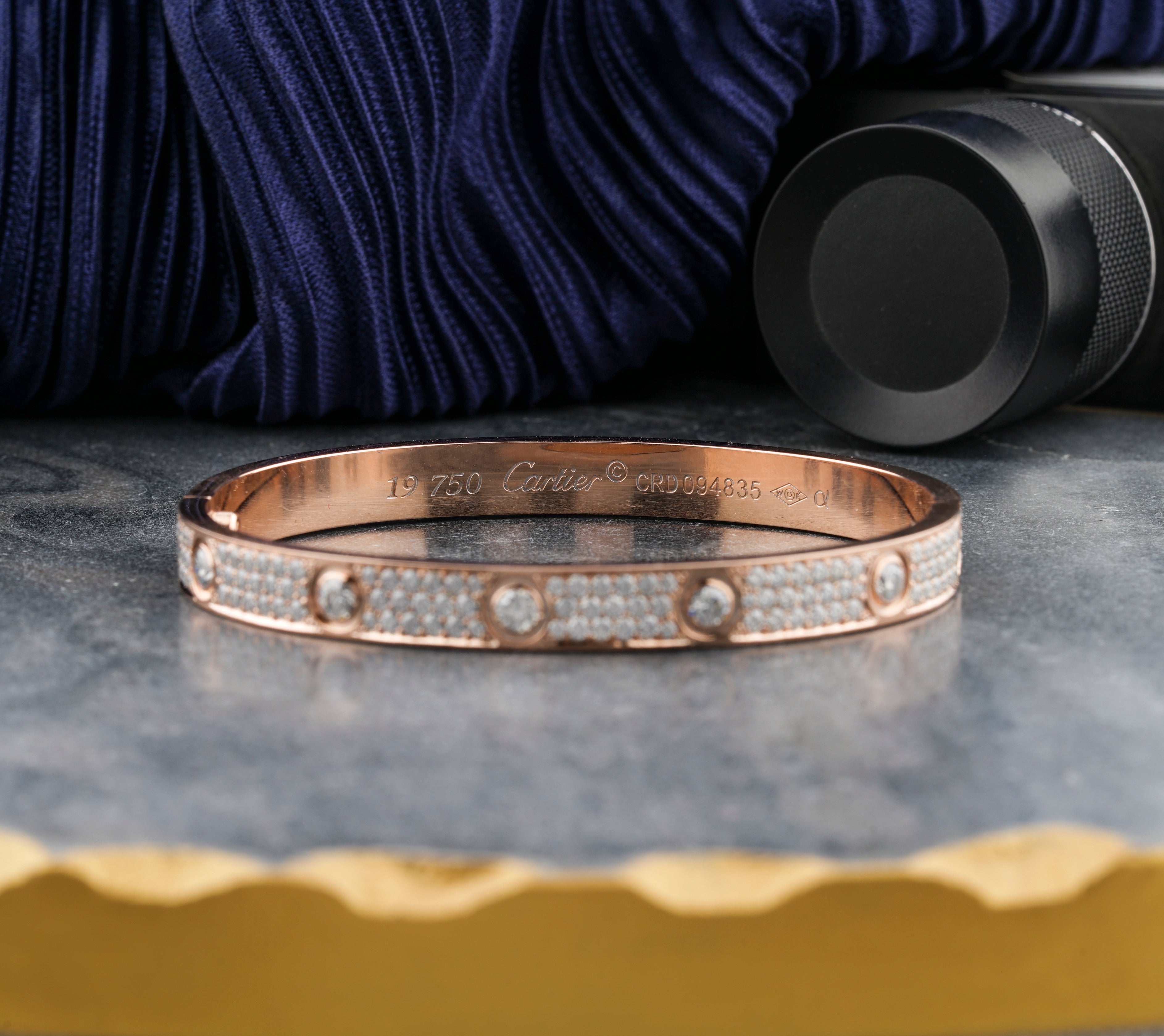 Moissanite Bangle Bracelets, Rose Gold